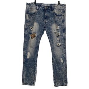 Trillnation 38x31 Jeans Distressed Ripped Patched Design $169 Retail